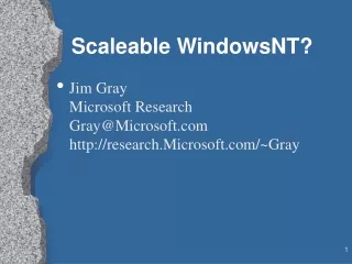 Scaleable WindowsNT?