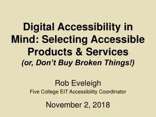 Digital Accessibility in Mind: Selecting Accessible Products &amp; Services  Introduction  Disability