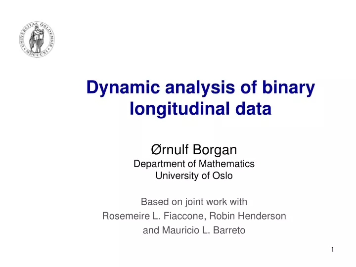 dynamic analysis of binary longitudinal data