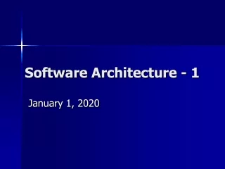 Software Architecture - 1