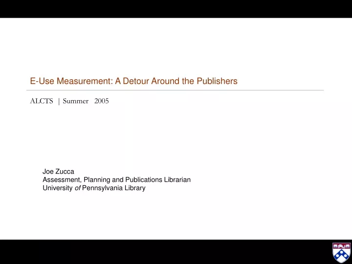 e use measurement a detour around the publishers