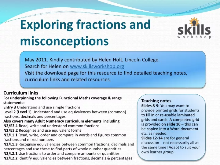 exploring fractions and misconceptions