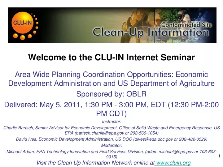 welcome to the clu in internet seminar