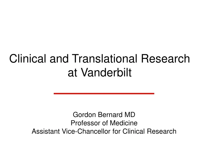 clinical and translational research at vanderbilt