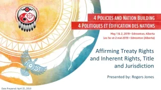 Affirming Treaty Rights and Inherent Rights, Title and Jurisdiction