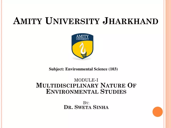 PPT Amity University Jharkhand PowerPoint Presentation Free Download 