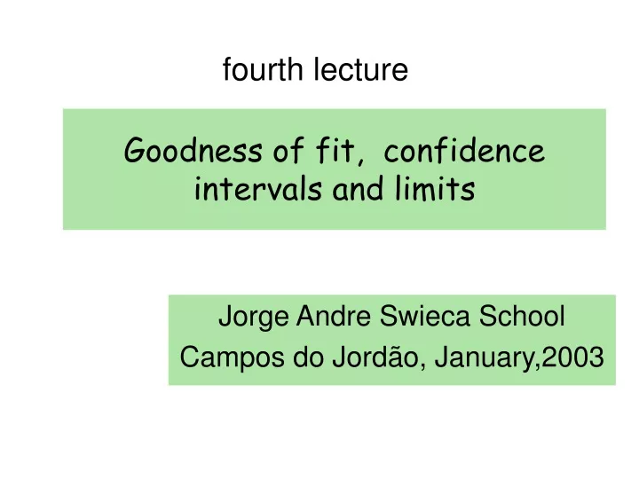 goodness of fit confidence intervals and limits