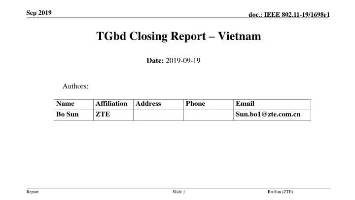 tgbd closing report vietnam