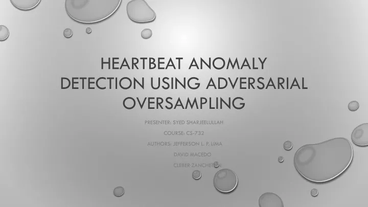 heartbeat anomaly detection using adversarial oversampling