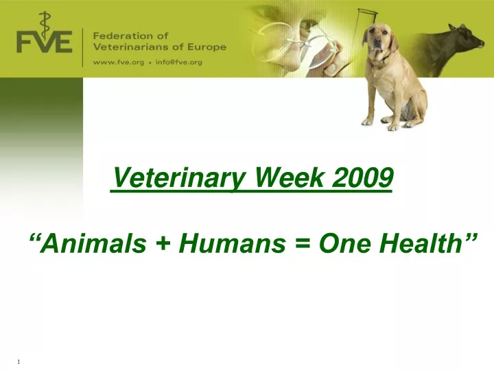 veterinary week 2009 animals humans one health