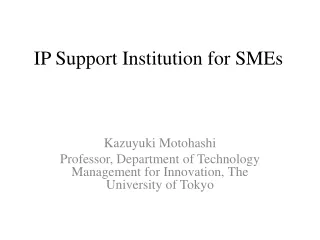 IP Support Institution for SMEs
