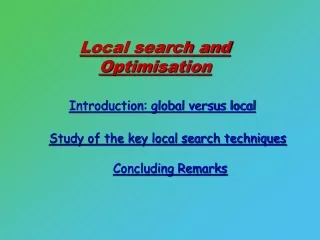 Local search and  Optimisation