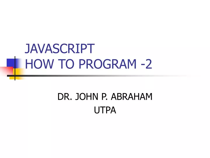 javascript how to program 2