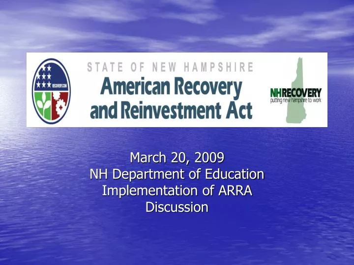 march 20 2009 nh department of education implementation of arra discussion