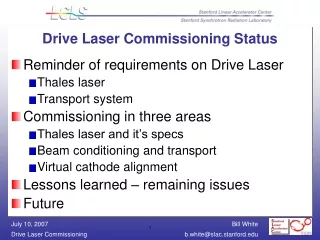 Drive Laser Commissioning Status
