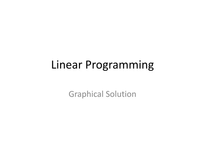 line a r programming