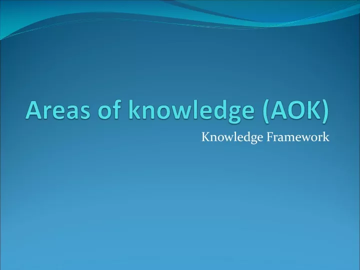 areas of knowledge aok