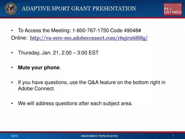 adaptive sport grant presentation