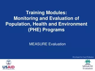 Training Modules: Monitoring and Evaluation of Population, Health and Environment (PHE) Programs