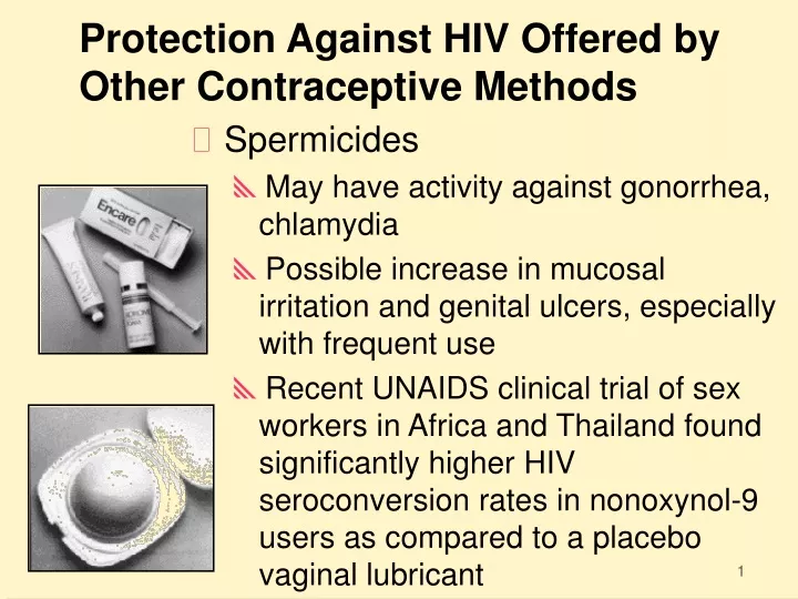protection against hiv offered by other contraceptive methods