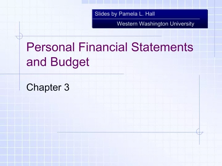 personal financial statements and budget