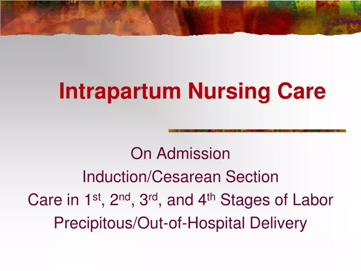 intrapartum nursing care