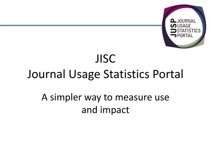 jisc journal usage statistics portal