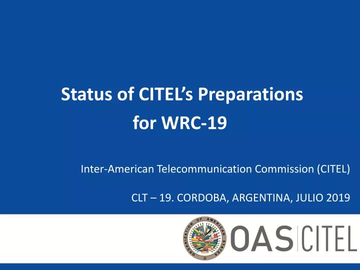 inter american telecommunication commission citel clt 19 cordoba argentina julio 2019