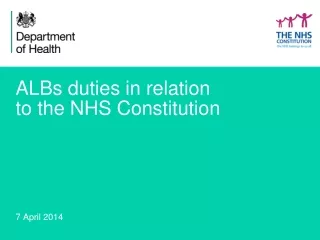 ALBs duties in relation to the NHS Constitution