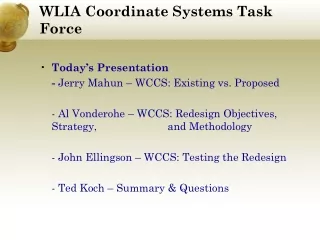 WLIA Coordinate Systems Task Force