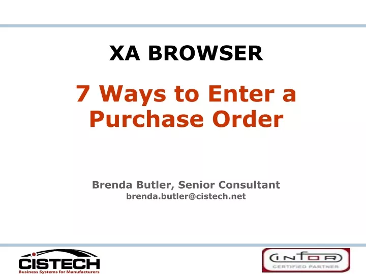 xa browser 7 ways to enter a purchase order