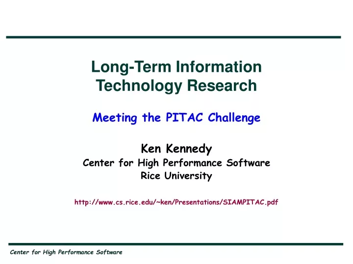 long term information technology research meeting