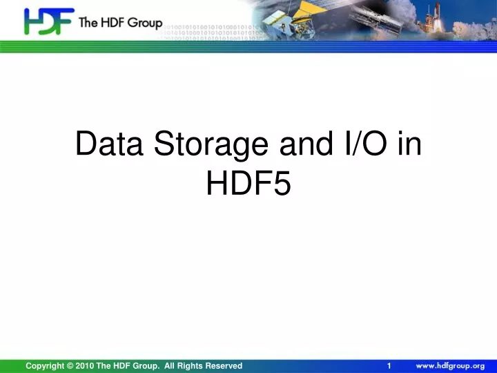data storage and i o in hdf5