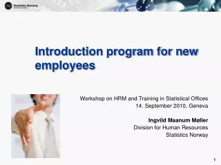Introduction program for new employees