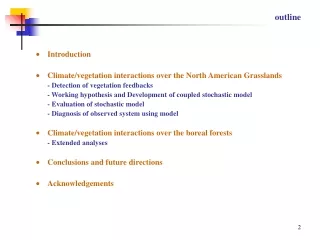 Introduction Climate/vegetation interactions over the North American Grasslands