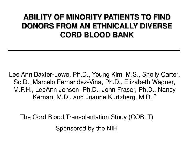ability of minority patients to find donors from