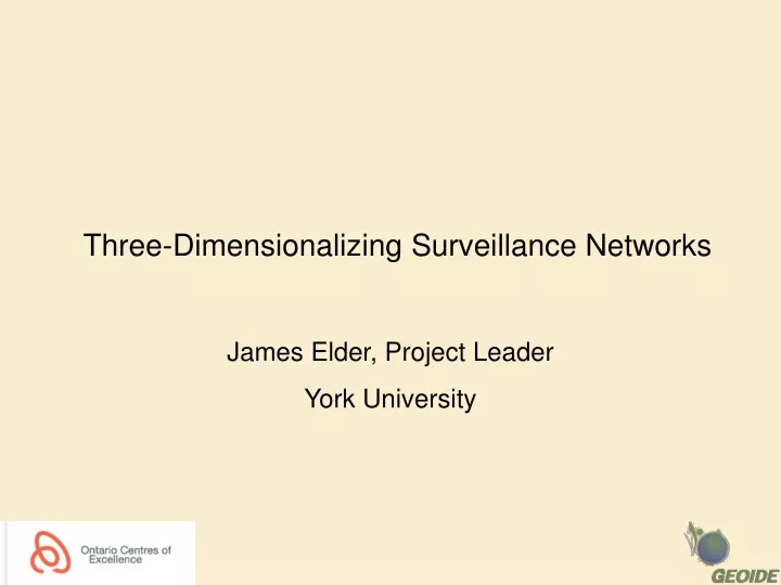 three dimensionalizing surveillance networks