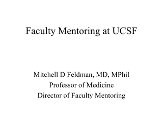 Faculty Mentoring at UCSF