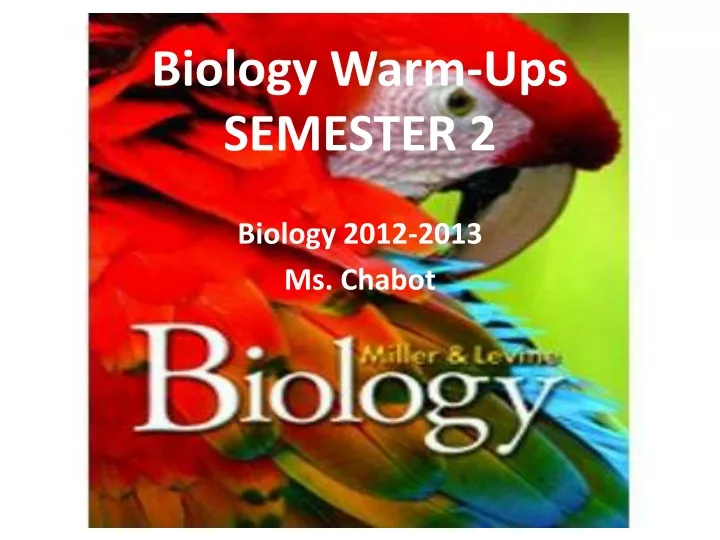 biology warm ups semester 2
