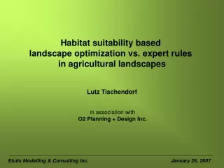 Habitat suitability based  landscape optimization vs. expert rules  in agricultural landscapes