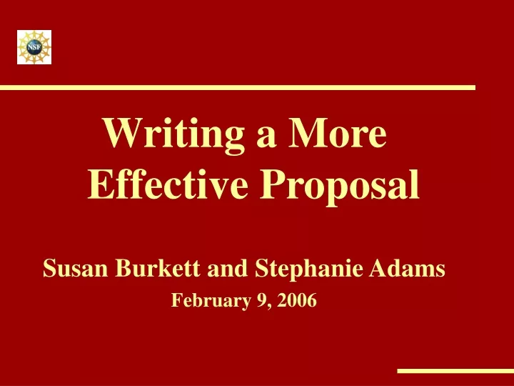writing a more effective proposal susan burkett