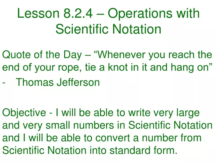 lesson 8 2 4 operations with scientific notation