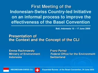 Presentation of  the Context and the Concept of the CLI