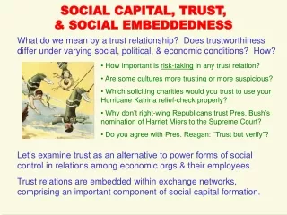 SOCIAL CAPITAL, TRUST,  &amp; SOCIAL EMBEDDEDNESS
