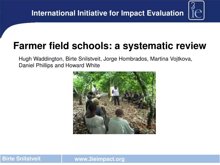 international initiative for impact evaluation