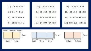 1.)    2.)   8 × 7 + 2 × 7 3.)   14 × 3 + 6 × 3 4.)   14 × 5 + 6 × 5