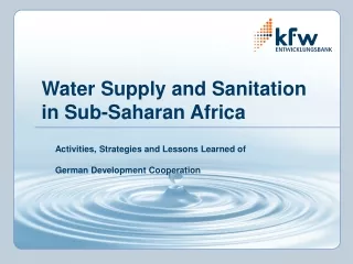 Water Supply and Sanitation  in Sub-Saharan Africa
