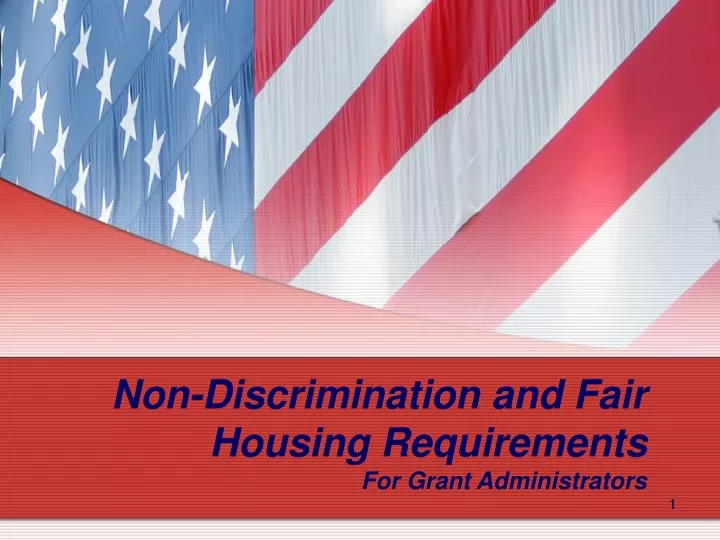 non discrimination and fair housing requirements