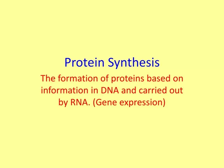 protein synthesis