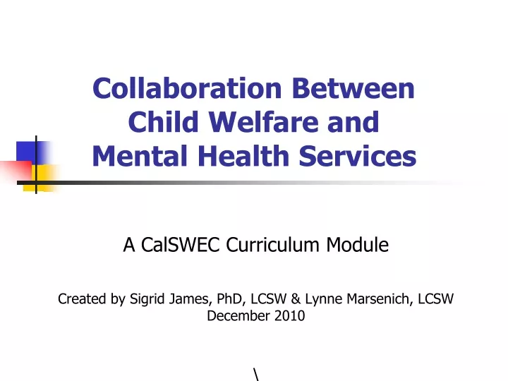 collaboration between child welfare and mental health services